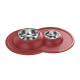 Georplast Volcano Inox - Misk double metal with a soft rug for dogs