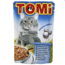 TOMi Salmon & Trout (Tom) - A tinned forage with a salmon and a trout for cats