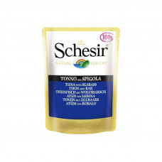 Schesir Tuna & Seabass - We will also dip a tinned forage with a tuna for adult cats (pieces into jelly)