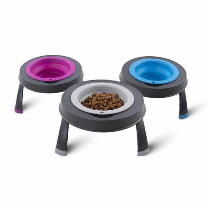 Dexas Single Elevated Feeder - An unary bowl on a folding support for dogs and cats