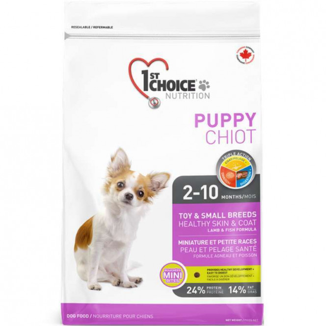 1st Choice (Fest Choys) Fish Pup Mini - A dry feed with a lamb and fish for puppies pass breeds