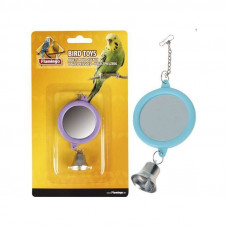 Karlie-Flamingo (Carly Flamingo) Mirror Round + Bell - A toy for parrots