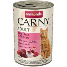 Animonda Carny Adult - A tinned forage with beef, a turkey and shrimps for adult cats (chopped meat)