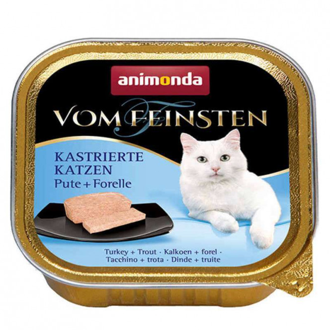 Animonda Vom Feinsten for castrated Cats - A tinned forage in the form of paste with a turkey and a trout for the sterilized cats