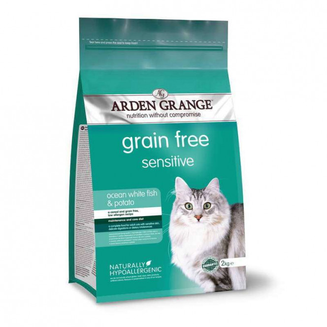 Arden Grahge (Arden Grandzh) Adult Sensitive Cat Food Ocean White Fish and Potato - Dry bezzernovy a forage with an ocean fish and potatoes for cats