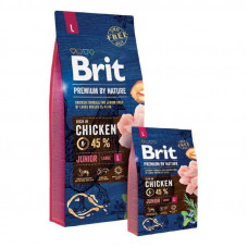 Brit Premium (Premium Is shaven) by Nature JUNIOR L is the Dry feed with chicken for puppies and young dogs of large breeds