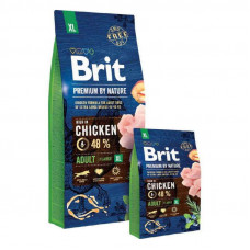 Brit Premium (Premium Is shaven) by Nature ADULT XL is the Dry feed with chicken for adult dogs of huge breeds