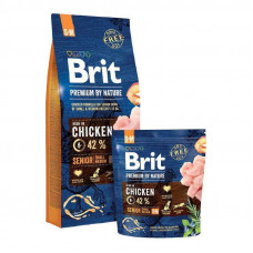 Brit Premium (Premium Is shaven) by Nature SENIOR S+M is the Dry feed with chicken for the aging dogs of small and average breeds