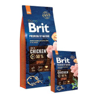 Brit Premium (Premium Is shaven) by Nature SPORT is the Dry feed with chicken for active dogs