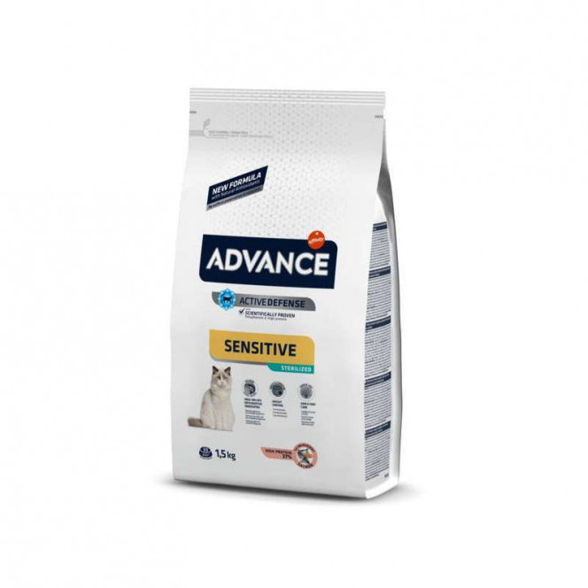 Advance Sterilized Sensitive - A dry feed with a salmon and rice for the sterilized cats with digestion problems