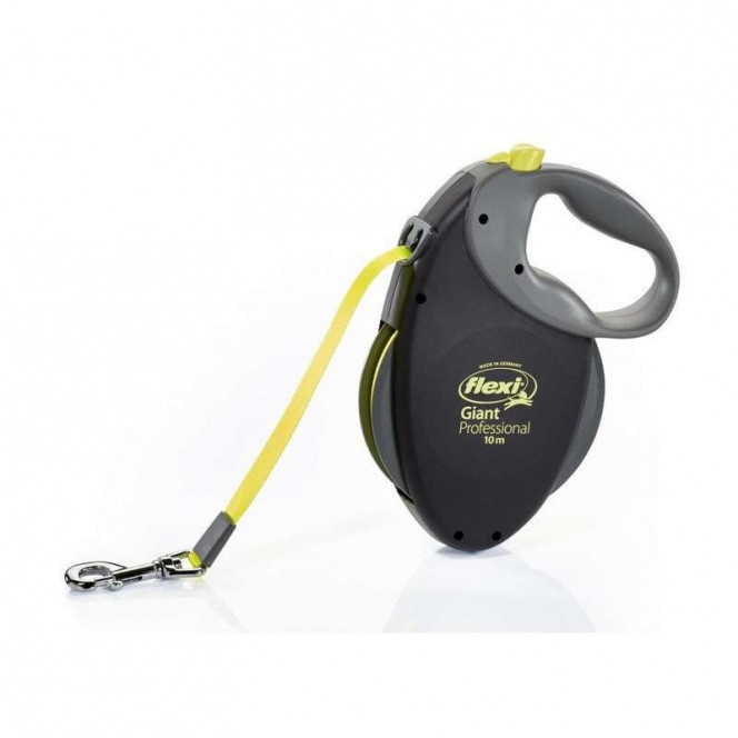 Flexi Giant Professional L Gurtleine - A lead roulette for large breeds of dog, neon (10 m, up to 50 kg)