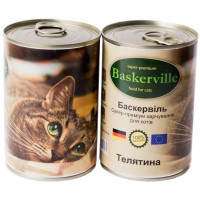 Canned food Baskerville for cats with veal