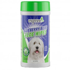 Espree Blueberry Bliss Wipes - Wet towel wipes with the Aloe Vera and bilberry extract for dogs