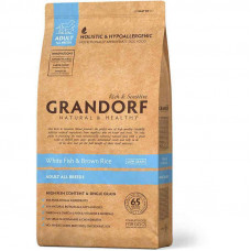 Grandorf Holistic White Fish & Brown Rice All Breeds - A dry feed with white fish and rice for adult dogs of all breeds