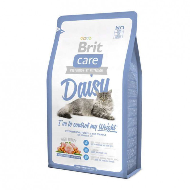 Brit Care (Брит Кеа) Cat Daisy - Сухой корм с индейкой и рисом для взрослых кошек с избыточным весом