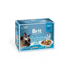 Brit Premium (Брит Премиум) Cat Family Plate Gravy - Набор паучей Семейная тарелка в соусе для кошек