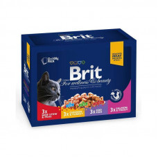 Brit Premium (Брит Премиум) Cat Family Plate in Gravy - Набор паучей Семейная тарелка в соусе для кошек