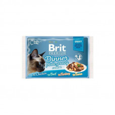 Brit Premium (Брит Премиум) Cat Dinner Plate Gravy - Набор паучей Обеденная тарелка в соусе для кошек