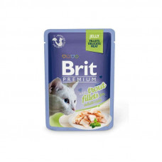 Brit Premium (Premium Is shaven) Cat Trput fillets in Jelly is the Damp forage with pieces from trout fillet in jelly for cats