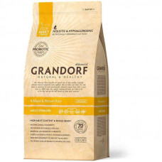 Grandorf 4 Meat & Brown Rice STERILIZED - A dry feed with 4 types of meat and rice for the sterilized cats