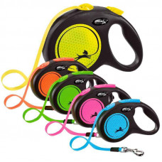 Flexi New Neon - The lead roulette for dogs glowing in the dark, a tape