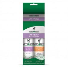 VETS BEST (Vets Best) Ear Relief Wash&Dry Combo Kit - Set for cleaning of ears of dogs