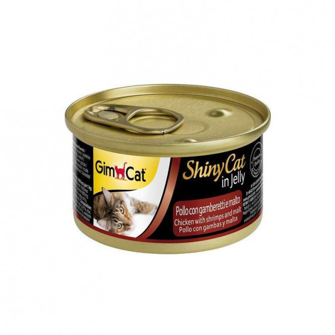 GimCat (ДжимКэт) ShinyCat - Консервированный корм с курицей, креветками и мальтом для кошек