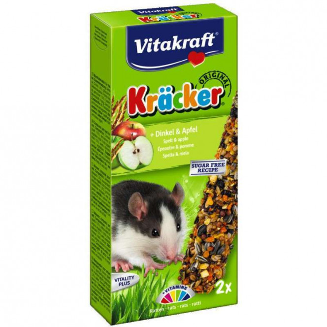 Vitakraft Kracker Original Spelled + Apple - Crackers with a spelled and fruit for rats