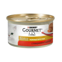 Gourmet (Gurme) of Gold is the Tinned forage Gentle meatballs with beef and tomatoes for cats