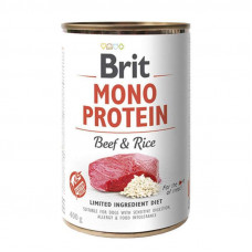 Brit (Is shaven) Mono Protein Beef & Rice - Canned food for dogs with beef and rice