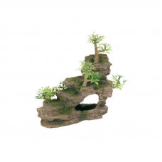 Trixie the Rock with plants for an aquarium decor