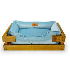 HARLEY & CHO (Harley And Cho) DREAMER Velour - A plank bed velors in a wooden framework from a light tree for cats and dogs