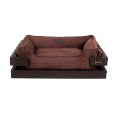 HARLEY & CHO (Harley And Cho) DREAMER Velvet - A plank bed velveteen in a framework from a dark tree for cats and dogs