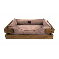 HARLEY & CHO (Harley And Cho) DREAMER Velvet - A plank bed velveteen in a framework from a light tree for cats and dogs