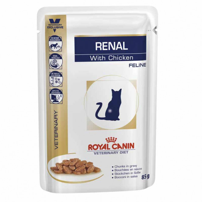 Royal Canin Renal Feline - A tinned forage with chicken for cats at a renal failure (pieces in gravy)