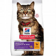 Hills Science Plan Sensitive Stomach&Skin Adult with Chicken - A dry feed with chicken for cats with a sensitive stomach and skin