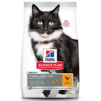 Hills Science Plan Sterilised Cat Mature Adult 7+ with Chicken - The dry feed with chicken for the sterilized cats is more senior than 7 years