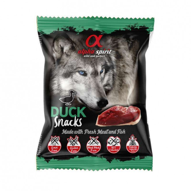 Alpha Spirit Snacks Duck - Semi-damp treats for dogs with a duck