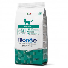 Monge Hairball Rich in Chicken - A dry feed with chicken for removal of lumps of wool for cats