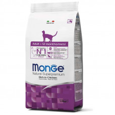 Monge Adult Rich in Chicken - A dry feed with chicken for adult cats age from 1 year to 7 years