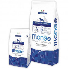 Monge Natural Superpremium Medium Adult - A dry feed with chicken for adult dogs of average breeds