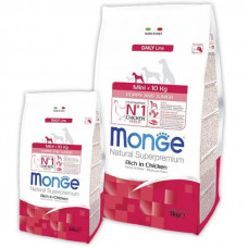 Monge Mini Puppy & Junior - A dry feed for puppies of small breeds with chicken