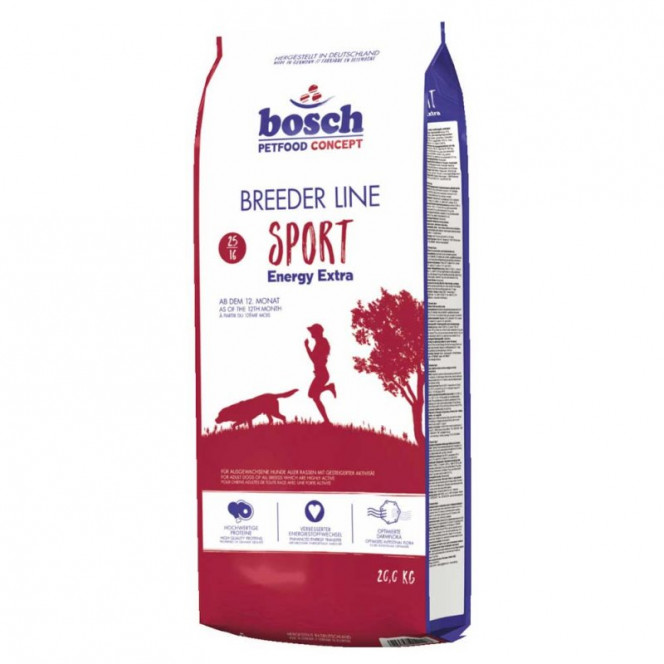 Bosch of Breeder Line Sport Energy Extra - A dry feed with poultry and seafood for adult dogs with the high level of activity