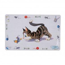 Trixie Place Mat - A rug under a bowl for cats with a striped cat