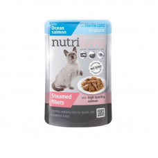 Nutrilove Sterile Ocean Salmon in sauce - Canned food with an oceanic salmon in sauce for the sterilized cats and cats