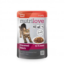 Nutrilove Beef in jelly - Canned food with gentle beef in jelly for cats