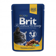 Brit Premium (Premium Is shaven) Cat Pouches with Chicken & Turkey - Pauch with chicken and a turkey for cats