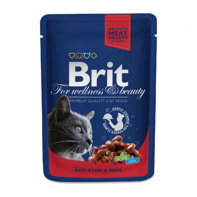 Brit Premium (Брит Премиум) Cat Pouches with Beef Stew&Peas - Пауч с говядиной и горошком для кошек