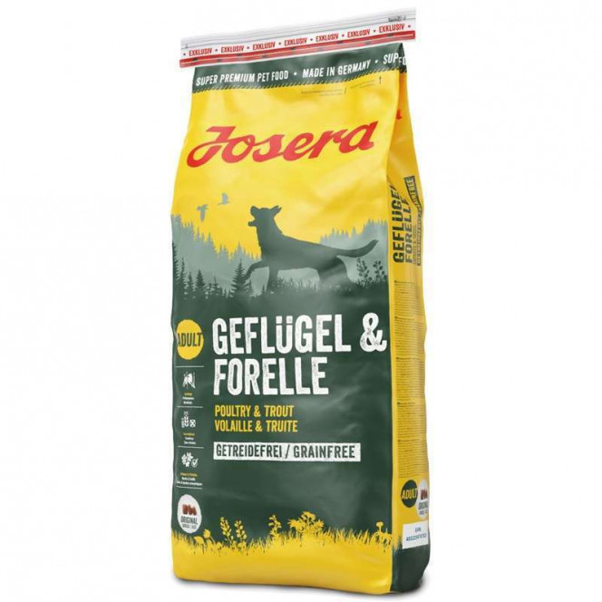 Josera (Yozera) Adult Geflügel & Forelle - Dry bezzernovy a forage with a bird and a trout for adult dogs