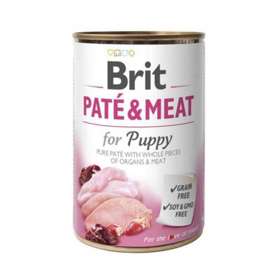 Brit (Брит) PATE & MEAT for Puppy - Консервированный корм с курицей и индейкой для щенков